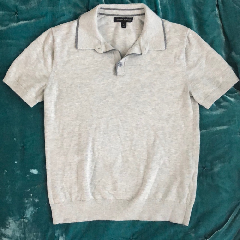 Gray polo top